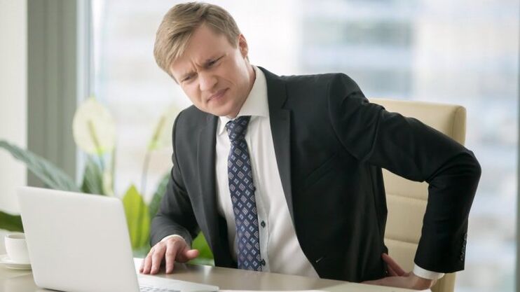 Man with hemorrhoids